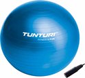 Blauwe Tunturi fitnessbal met pompje.