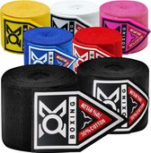 OXBOXING Boxing Wraps Zwart - Boksbandages Set van 2 - 4.5m Handwraps voor Boksen & Kickboksen - Pols- en Knokkelbescherming - MMA & Sportschool
