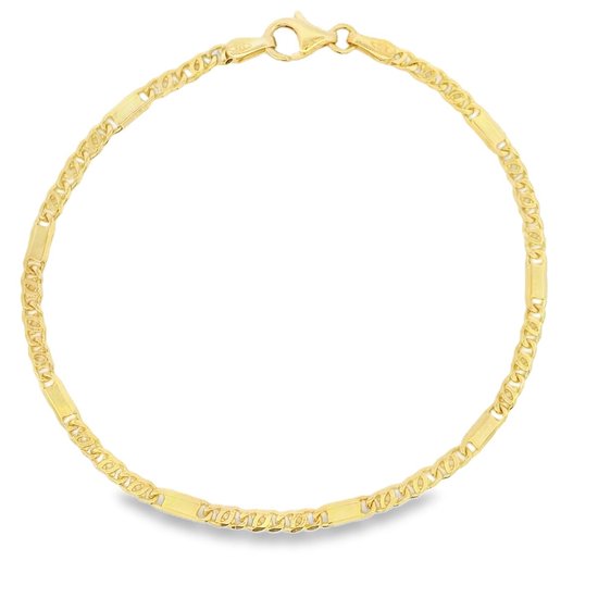 Bijoutier Zwartevalk Bracelet à maillons oeil de faucon en or 14 carats - ZV 1323/18cm