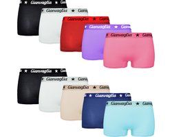 Dames Onderbroek Katoen - 10-Pack - Boxershorts - Effen - Mix Kleur - Maat XL - Korte Pijp