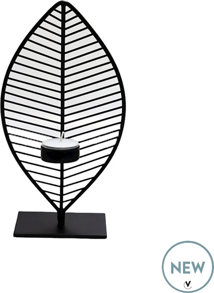 Vase The World Waxinelichtjeshouder Minas | Small | black L13 x B6 x H26 cm zwart