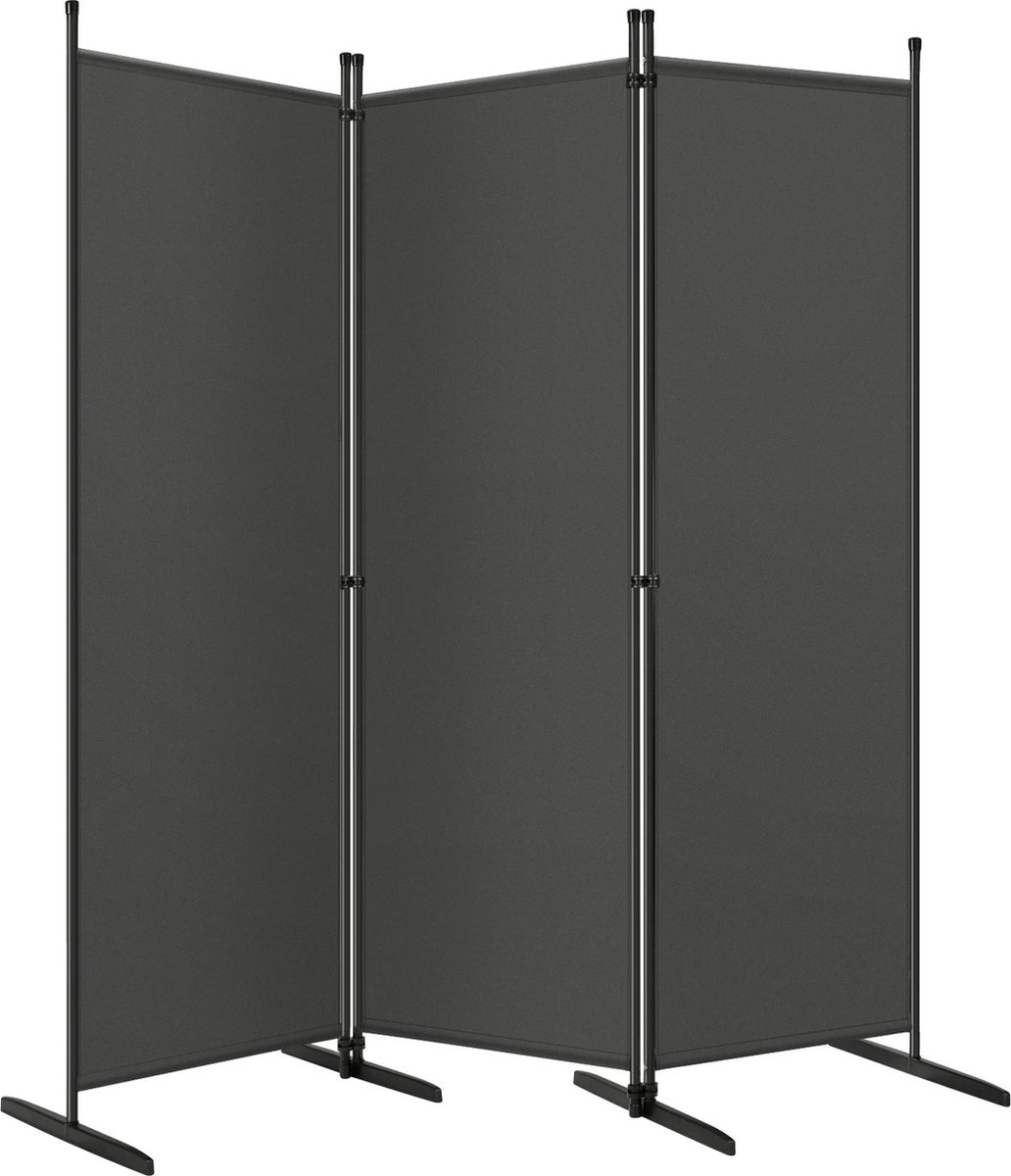 Whoopr® Opvouwbare Scherm Kamer Scheidingswand met 3 Panelen - Kamerscherm - Ruimte Verdeler - Vrijstaande Privacy Partitie voor Binnen, Buitentuin, Balkon, Patio - 167 x 177 cm Antraciet