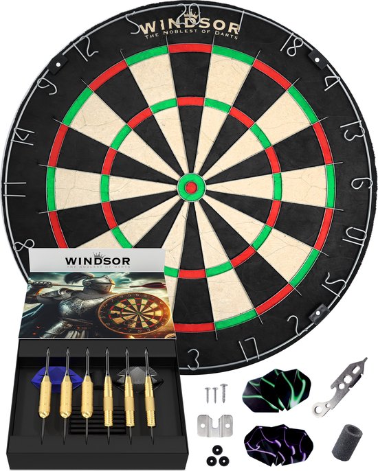 Dartbord professioneel met 6 darts sisal kopen Dartbord professioneel met 6 darts sisal kopen