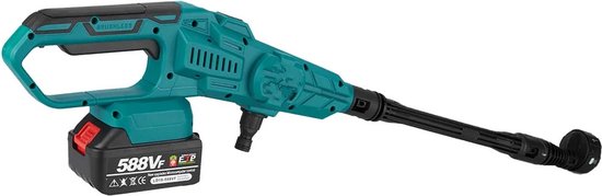 Hogedrukreiniger – Car Washer – Draadloze Hogedrukreiniger – Maximale Druk 200Bar – Werkdruk 100 Bar – 3500W – 3 Versnellingen – Compatibel Met Makita 18V – 1 x Batterij – 6.3L P/Min – Complete Set – Groen