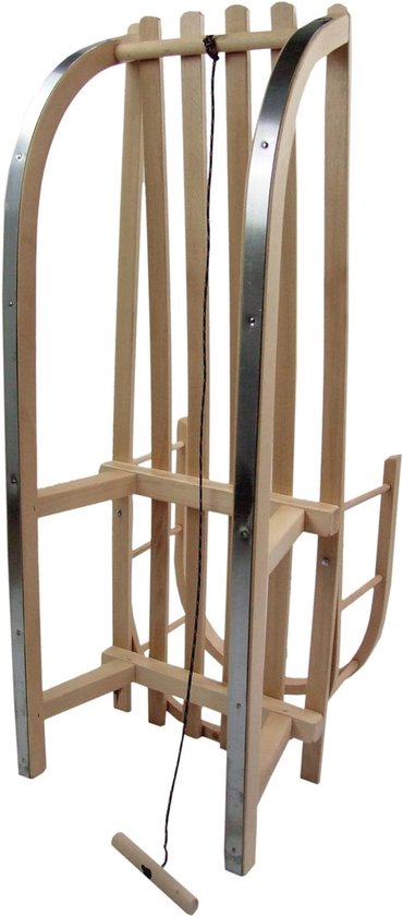 Tectake® Houten Slee Jeffrey - Inklapbaar Met Trekkoord - Sneeuwbal