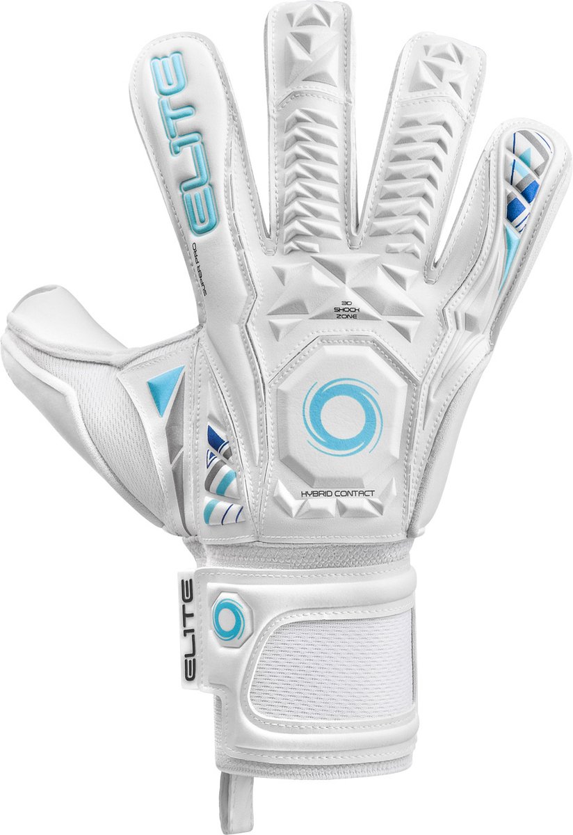 Elite Sport Supreme Keepershandschoenen - Wit / Lichtblauw | Maat: 11