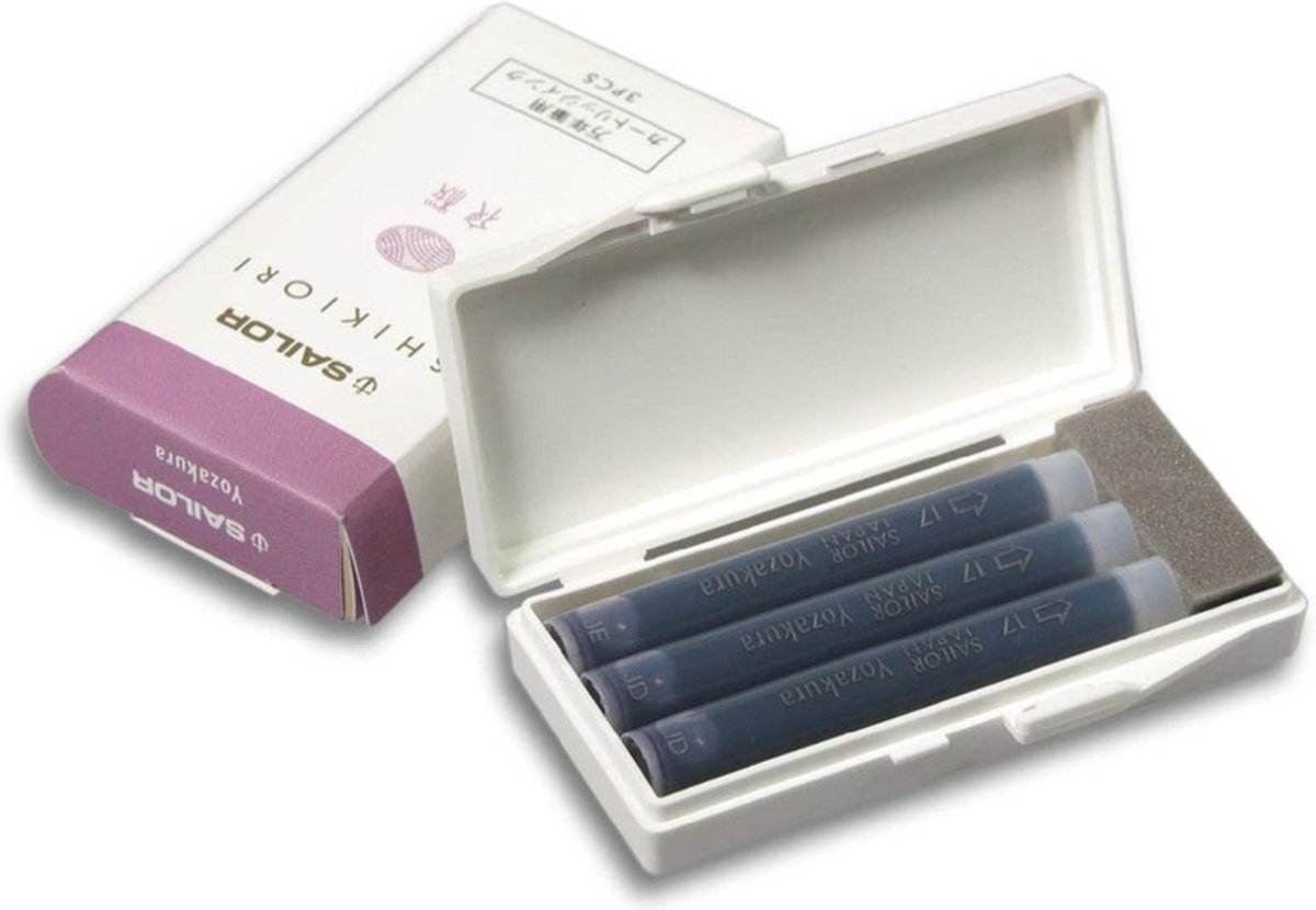 Sailor set van 3 Ink Cartridges Shikiori, Sansui Yozakura - Gedempt Pastel Roze Paars