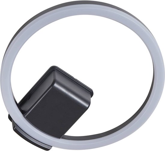 Lindby - Plafonnier LED - avec variateur - 1 lumière - Plastique, aluminium - H: 4,7 cm - noir, blanc - Source lumineuse incluse