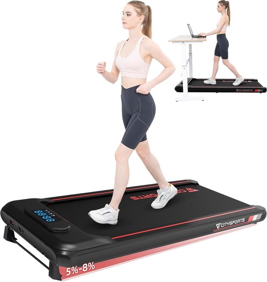 CITYSPORTS WP8P Loopband, looppad, loopband voor thuis met helling, handmatig...