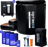 OPTIMICE IJsbad Barrel PRO + OPTICLIMATE PRO- Inclusief Koelmachine, E-Books (Koudwater Therapie, Meditatie, Ademhaling), Thermometer & Draagtas - Zitbad - Wim Hof - Ice Bath - Opvouwbaar en Inklapbaar