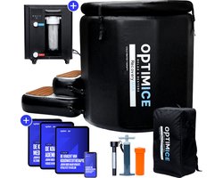 OPTIMICE IJsbad Barrel PRO + OPTICLIMATE PRO- Inclusief Koelmachine, E-Books (Koudwater Therapie, Meditatie, Ademhaling), Thermometer & Draagtas - Zitbad - Wim Hof - Ice Bath - Opvouwbaar en Inklapbaar