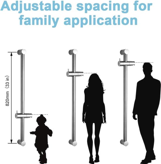 OFFO Douchestang 80 Cm Verstelbaar - Wandgemonteerd Met Handdouche Houder Chroom
