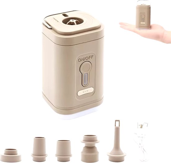 FLEXTAIL MAX Pump 2024 elektrische luchtpomp voor luchtmatras, 3,4 kPa, 300 l/min draagbare oplaadbare batterij luchtpomp voor kamperen, trekking (Oranje
