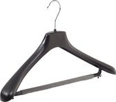 De Kledinghanger Gigant - Cintre - Cintre Costume - Cintre - Adultes - HZ45 - 40 Pièces - Plastique - Zwart - Modèle Courbé - Extension d'Épaule 4,8 cm - Barre de Pantalon avec Mousse - 45 cm - Cintre - Cintre - Série HZ