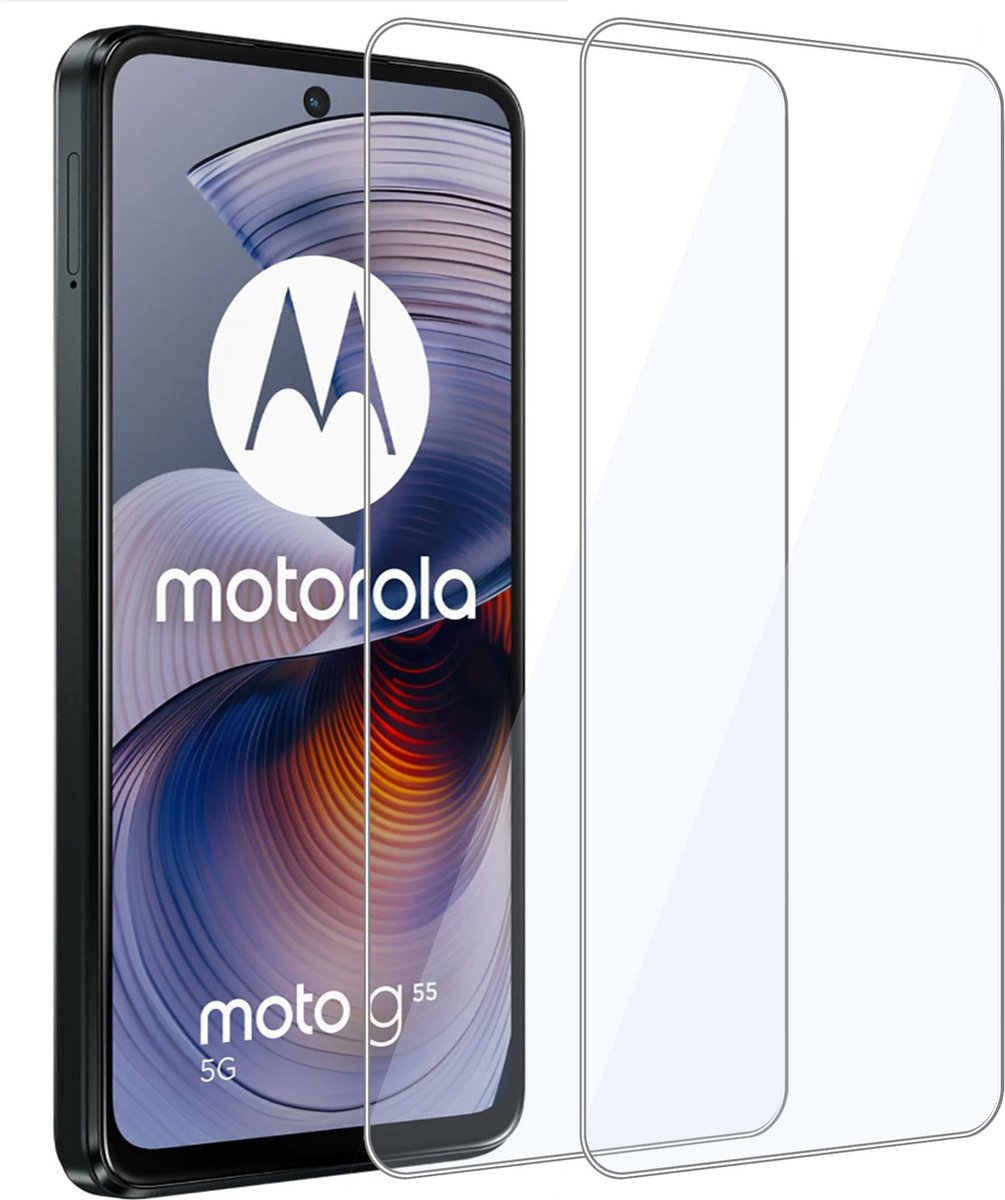 2x Geschikt voor Motorola Moto G55 5G - Screenprotector - Beschermglas - GuardCover