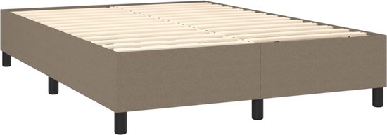 The Living Store Sommier tapissier - LED - 193 x 144 x 118/128 cm - Taupe - Sommier ensaché - Doux pour la peau