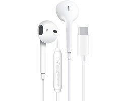 Provium - Oortjes met USB-C aansluiting - In-Ear Oordopjes met draad en microfoon - Headset geschikt voor o.a. Laptop en Telefoon - wit