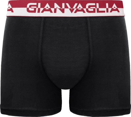 Zwarte boxershorts met een rood GIANVAGLIA logo op de band.