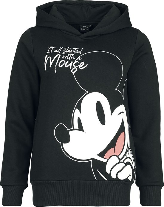 Mickey Mouse Mickey Mouse - It all started with a mouse Dames Trui met capuchon - zwart - M