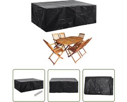 vidaXL Buitendecoratie - Tuinmeubelhoes - Tuinmeubelhoes met 8 oogjes 242x162x100 cm - Tuindeco - Hozen Voor Tuinmeubels - Bescherming Tuinmeubels