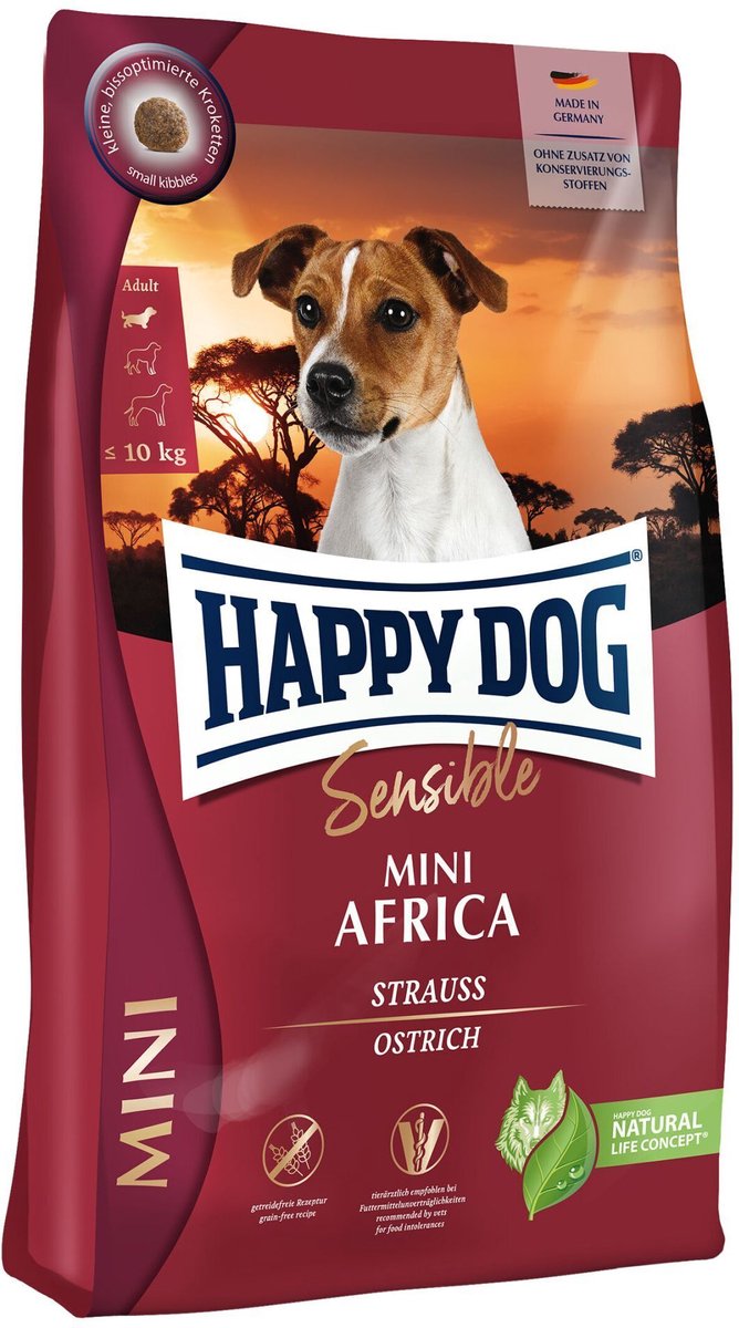Happy Dog Happy Dog Grain Free Sensible Mini Africa 4 kg - Hond