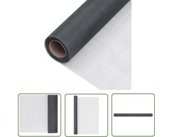 vidaXL Hor Voor Deur - Glasvezel Gaas - Gaas 80x2000 cm glasvezel grijs - Hor Voor Raam - Glasvezel Net - Bouwmarkt