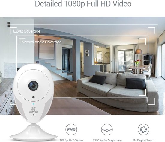 Draadloze Wifi Bewakingscamera voor Binnen - 1080p FHD met Nachtzicht, Bewegingsdetectie en Bidirectionele Audio — afbeelding 2
