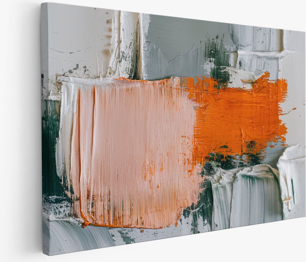 Saammp Muurcirkel Hout - Rood-Oranje Bloemen - Natuur - Abstract - Ø 90 - Wandcirkel - Wanddecoratie Cirkel - Muurdecoratie Woonkamer - Kantoor Decoratie