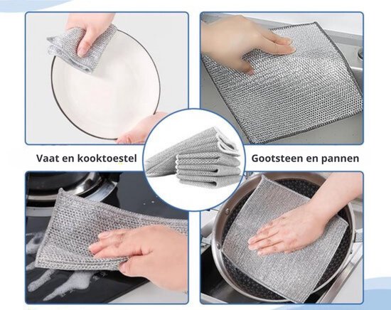 Wecoline Allure microvezel reinigingsdoek met scrubhoek 40x40 pack 10 stuks