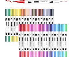 foto van Dubbelzijdige Stiften Set 36 Kleuren - Kinderen en voor Volwassenen - Brush Pennen - Twinmarkers