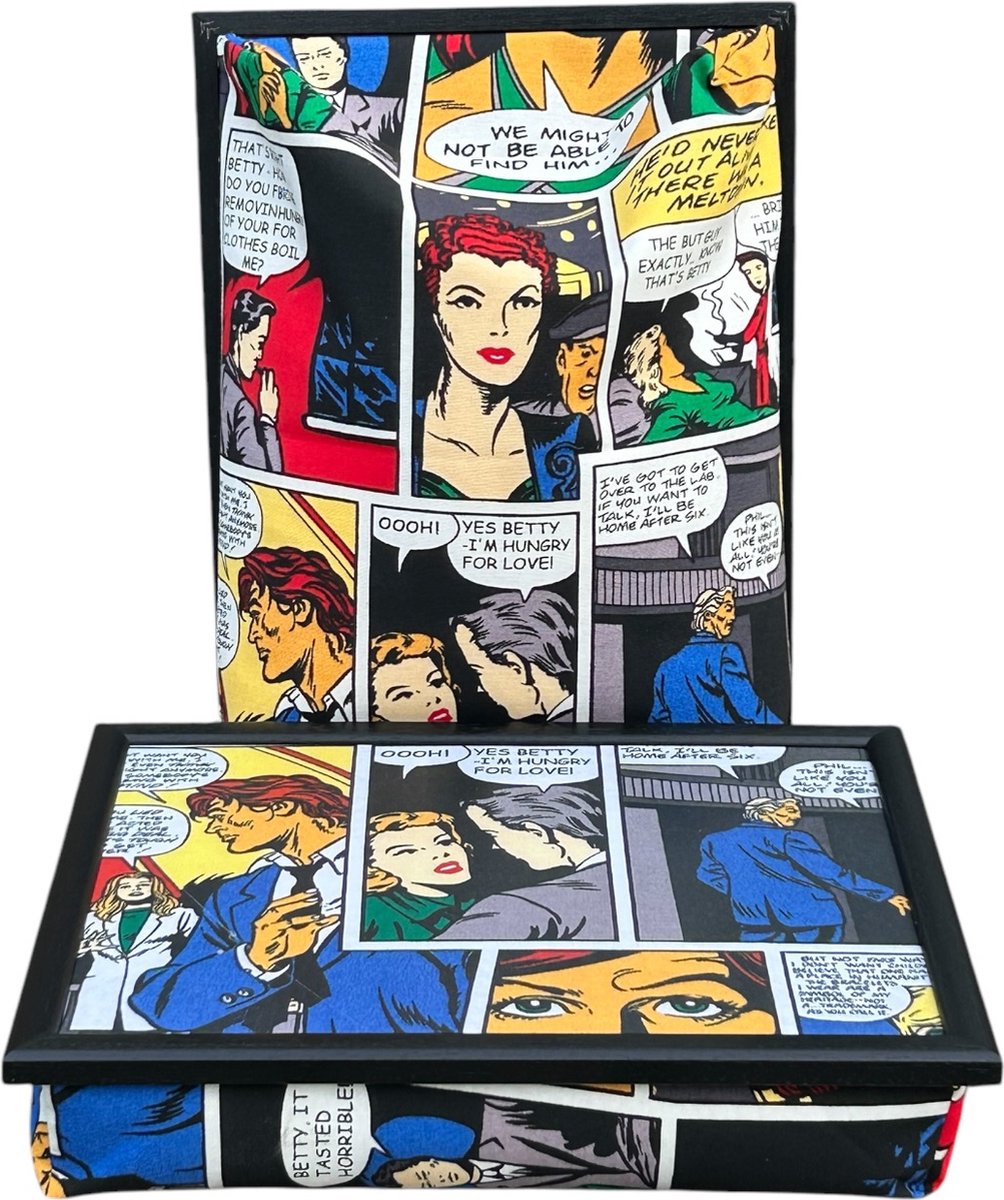 Andrews Laptray, Schoottafel, Schootkussen, Laptoptafel, Dienblad met kussen Stripboek - 40,5x30,5x9 cm