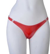 Slip Sexy Femme Cuir - Lingerie - String Rouge Brillant