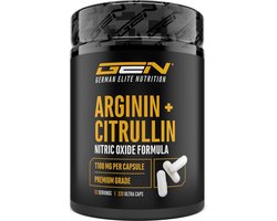 L-Arginine + L-Citrulline - 320 capsules - 1100 mg per capsule - Citrulline + Arginine Basis in 1:1 verhouding - Premium Aminozuren