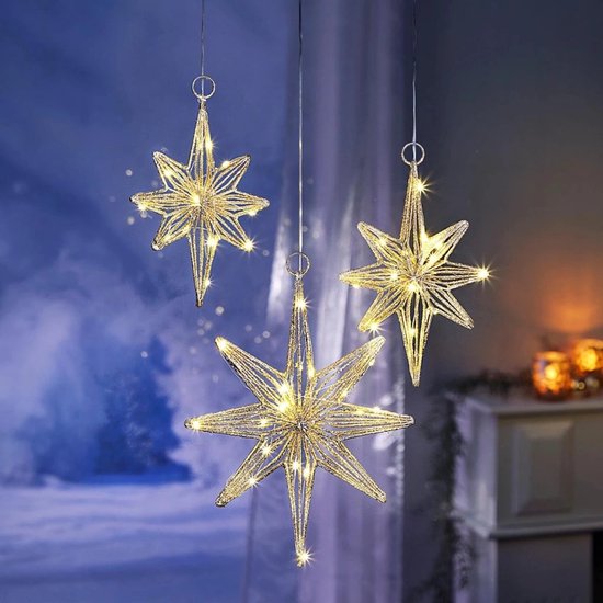 Weltbild Décoration à suspendre LED , lot de 3 pièces