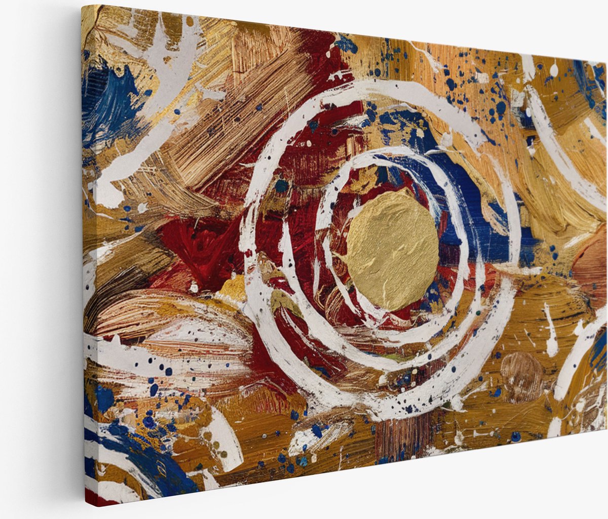 Saammp Muurcirkel Hout - Groep Schotse Hooglander Koeien in de wei - Dieren - Natuur - Ø 80 - Wandcirkel - Wanddecoratie Cirkel - muurdecoratie Woonkamer - Slaapkamer decoratie - Rond Schilderij