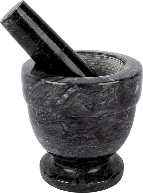 Cosy&Trendy Vijzel met Stamper - Ø 10cm - 21 cl - Marmer - Kruiden&Specerijen - Mortier - Moersleutel - Les Cruches et Pilon