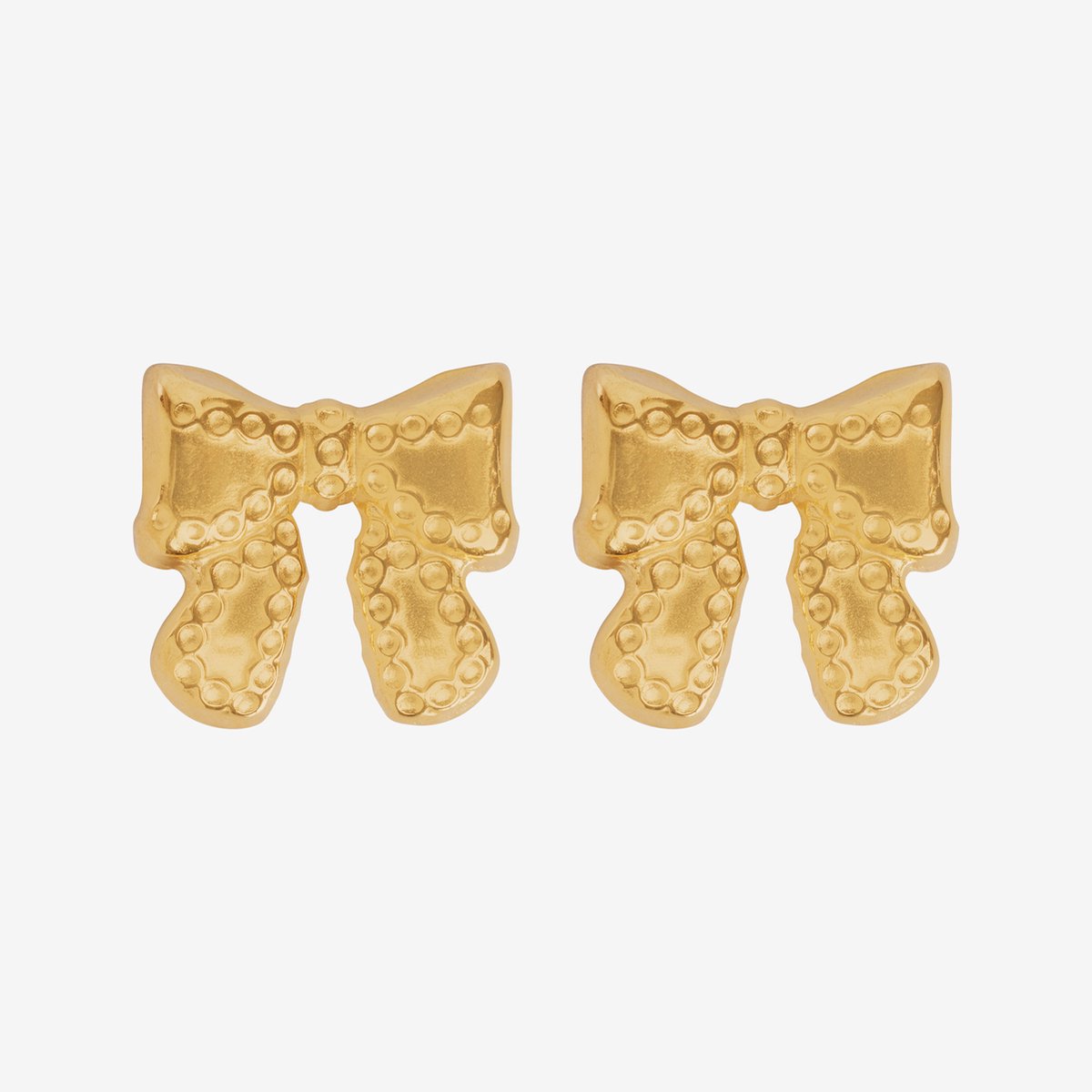 Essenza Bow Stud Earrings Gold