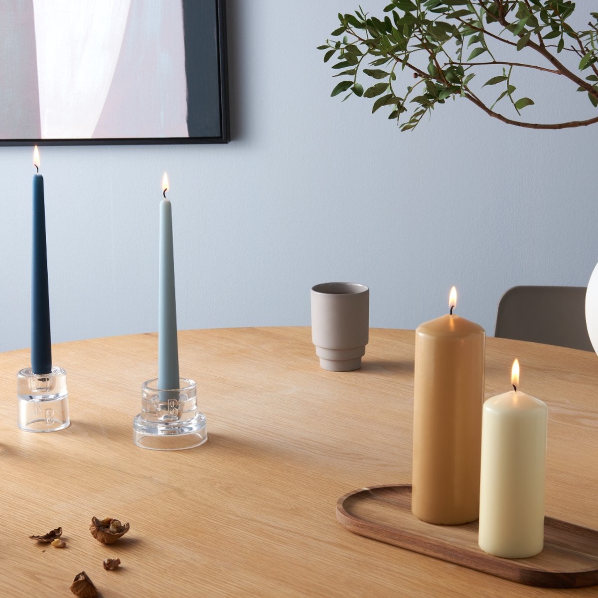 Bolsius - Stompkaars - Essentials - 120/58 - 1 Stuk - Metallic Blue