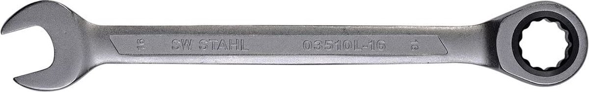 SW-Stahl 03510L-16 Ringratelsleutel 16 mm I fijnvertand met 72 tanden I steeksleutel met ringratel I ringratelsleutel I ringratelsleutel