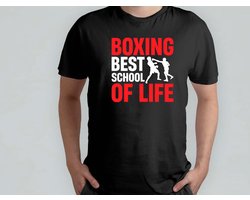 Boxing Best School of Life - T Shirt - BoxingLife - BoxingTraining - BoxingCommunity - FightNight - BoksenLeven - Bokstraining - BoksCommunity - VechtNacht