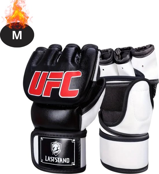 Bovista Gants MMA - Gloves - Gants de Sparring - Hommes - Femmes - Grappling - Gants de boxe - Gants de Combat - Wit - M