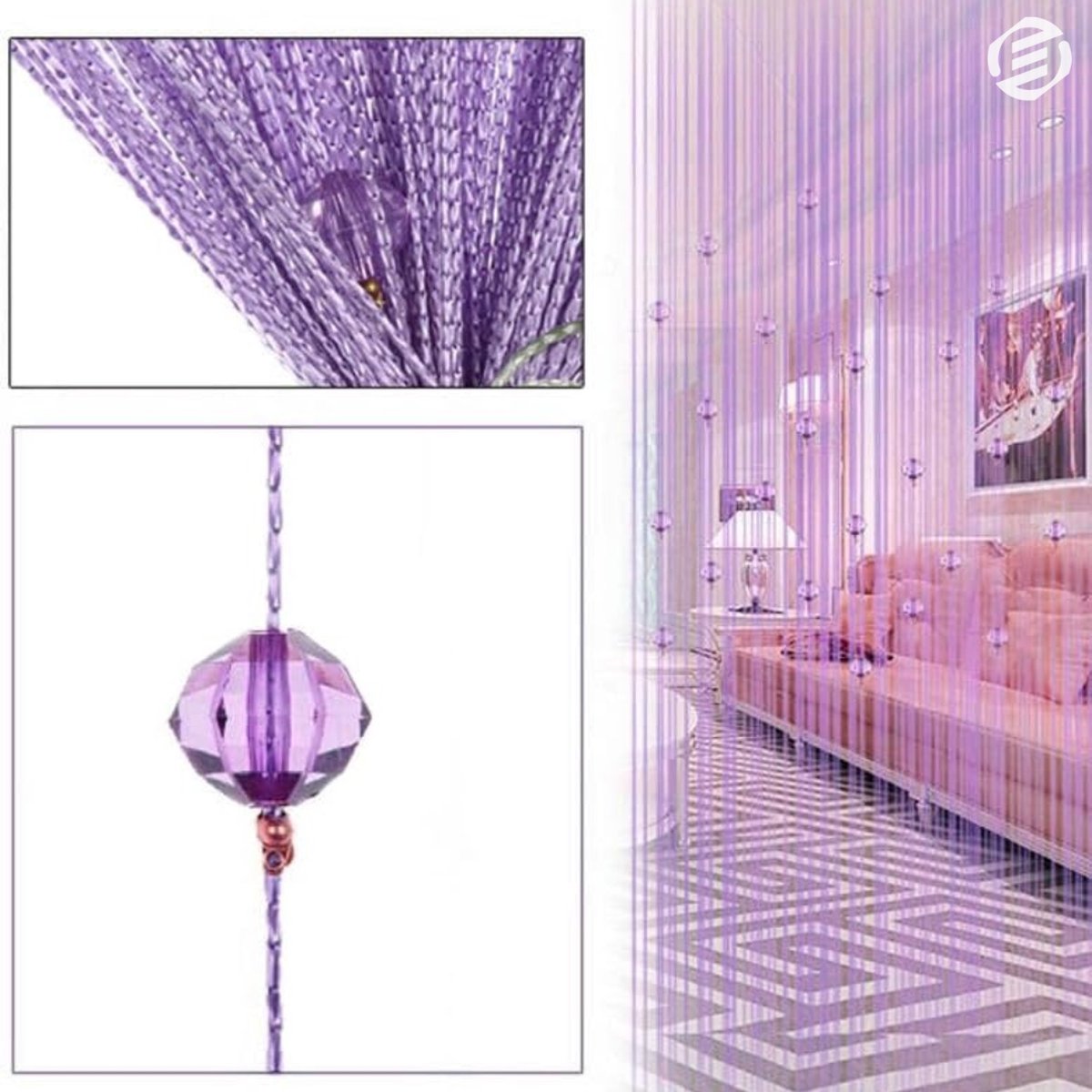 Equivera Vliegengordijn Kralen - Vliegengordijn - Vliegengordijn Deur - Horgordijn - Deurgordijn - Deurgordijn Vliegengordijn - Decoratief Kralengordijn