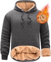 Heren Hoodies Fleece Hoodie Sweatshirt Lange Mouw Sherpa Gevoerde Hooded Jas Thermische Winter Warme Pullover Tops met Zakken Casual Trekkoord Hoodie Jumper voor Mannen