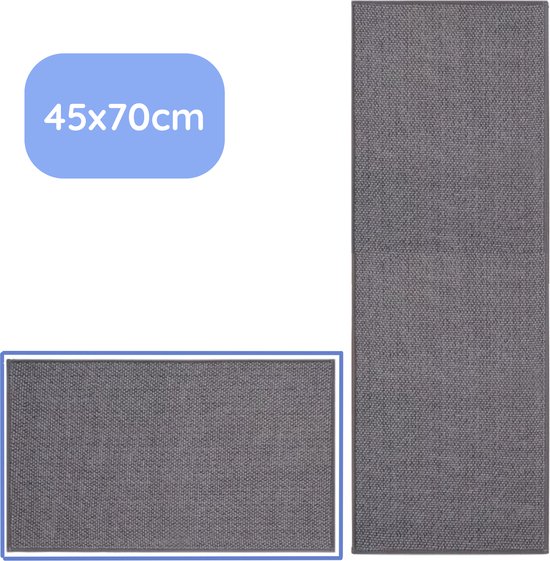 Hilvard - Keukenloper - Tapijt - 45 x 70 cm - Grijs - Keukenmat - Anti Slip - Beschermend - Stevig - Wasbaar