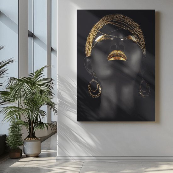 Tableau sur toile - Femme africaine - Portrait - Peintures - Toile - 60x40x2 cm