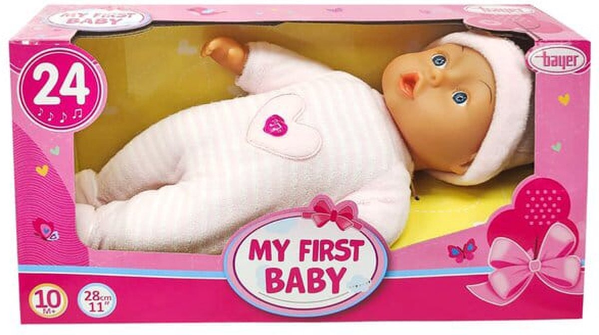 My First Baby - Bayer - 24 Verschillende Geluiden - 28 cm - 10m+