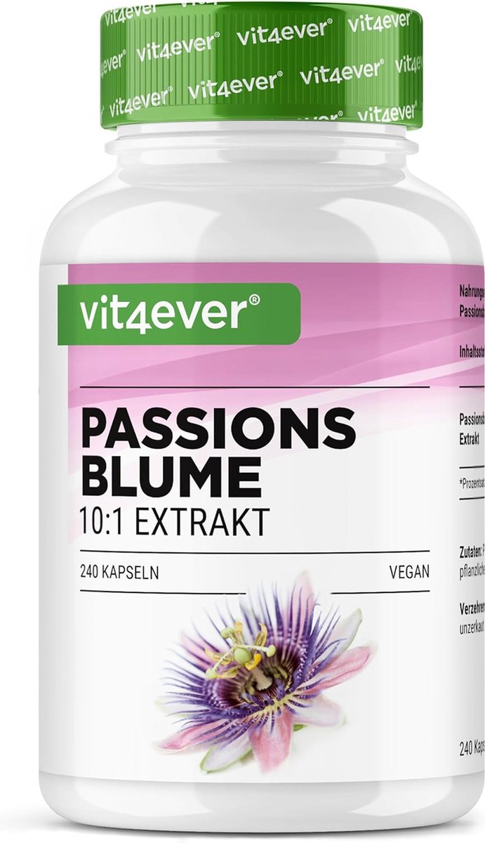 Goedkoopste Vit4ever - Passiebloem Extract - 240 Capsules - Premium 1100 mg extract 10 1 (gelijk aan 11000 mg passiebloem) per dagelijkse portie - Extra Hoge Dosis - Geen ongewenste toevoegingen - Veganistisch