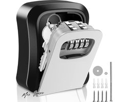 Mrs. Jones Key Safe Wall Mounted Outdoor Key Safe - Weatherproof Key Box with Number Code for Garage School Office .