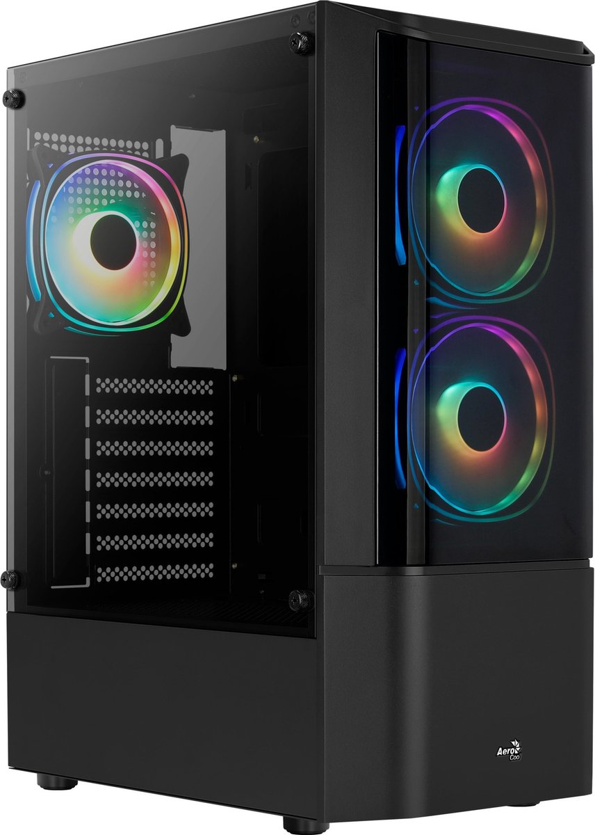 Aerocool Quantum v3 tower-behuizing USB-A 2.0, 2x USB-A 3.2 (5 Gbit/s), 2x Audio, Window-kit