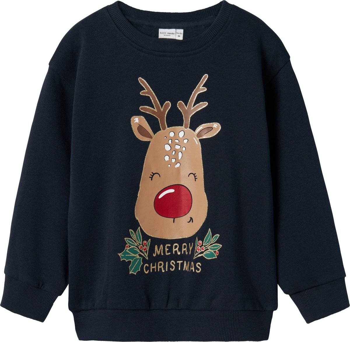NAME IT NMFVISMAS LS NREG SWEAT BRU Meisjes Trui - Maat 104